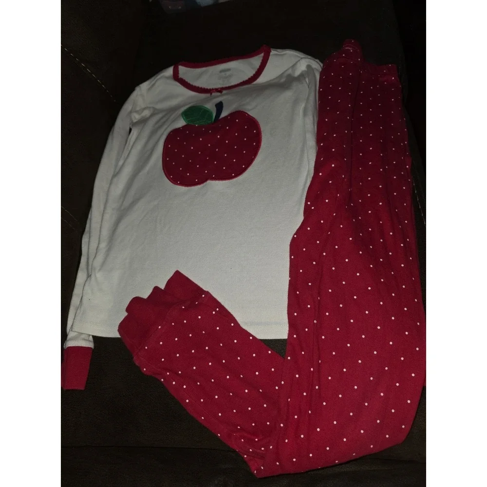 Gymboree candy apple back to school pajamas gymmies size 12